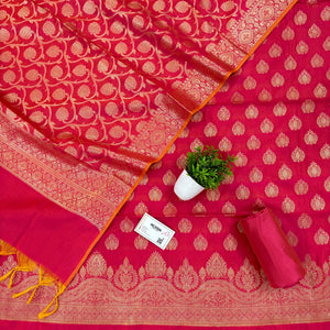 Rani Pink Uggi Dhan Buti Banarasi Silk Suit