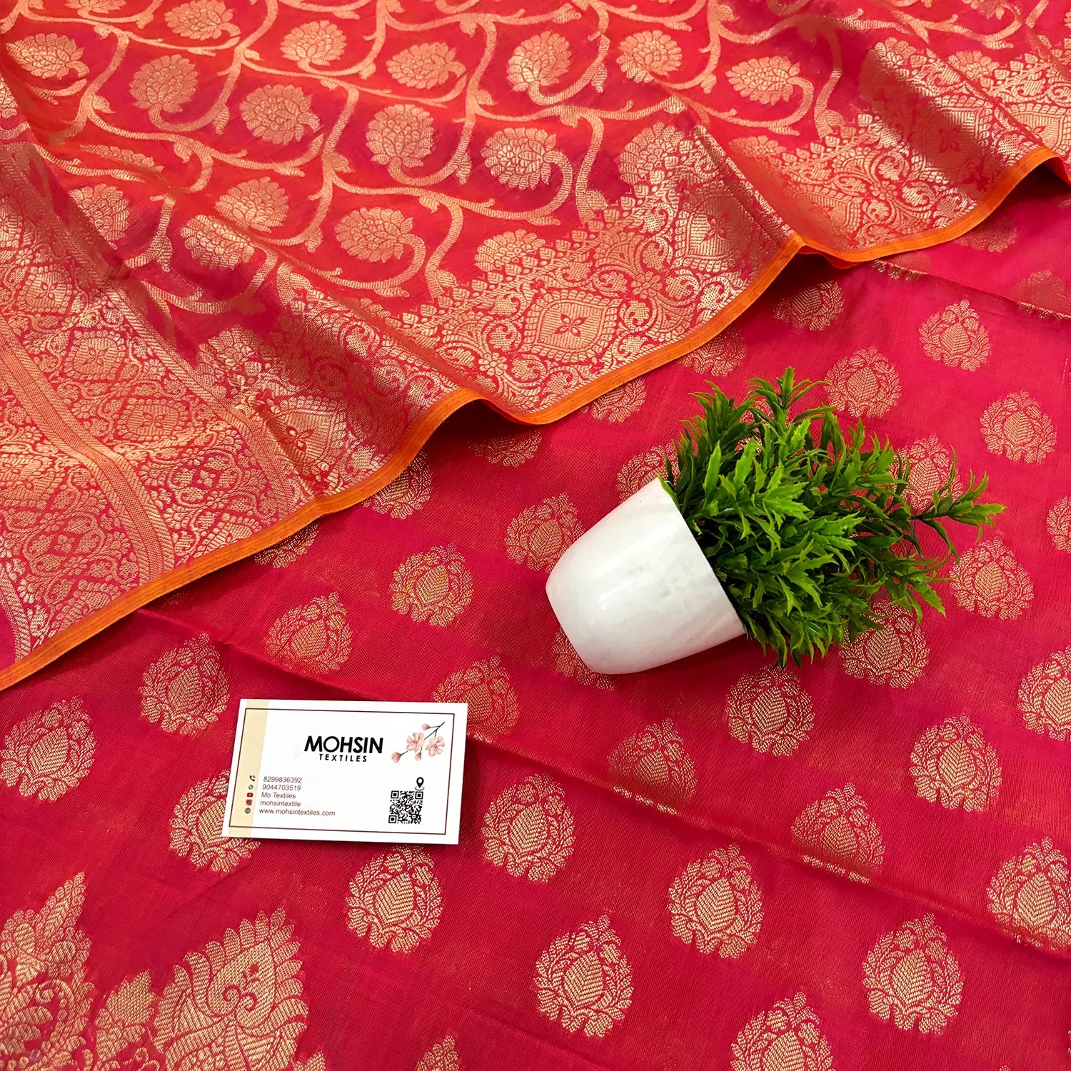 Rani Pink Uggi Dhan Buti Banarasi Silk Suit