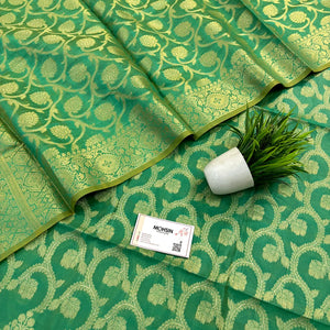 Sea Green Ikka Jaal Banarasi Silk Suit