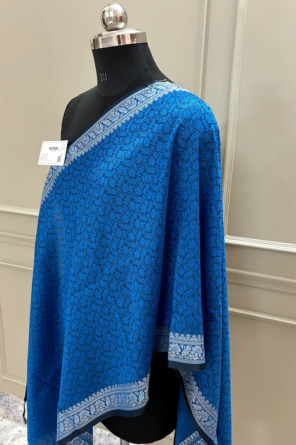 Dark Firozi Resham Zari Silk Banarasi Stole