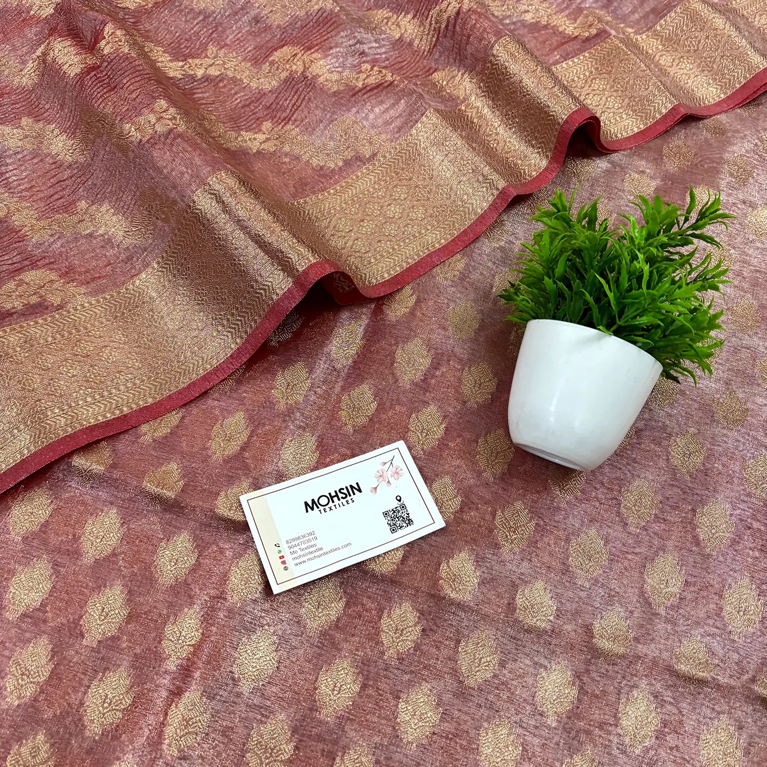 Peach Pairahan Tissue Silk Banarasi Suit