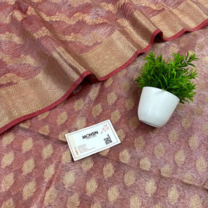 Peach Pairahan Tissue Silk Banarasi Suit