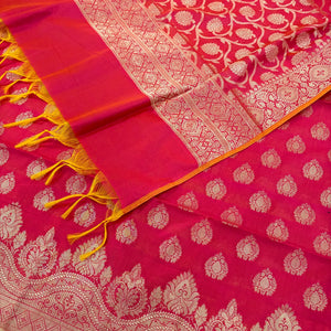 Rani Pink Uggi Dhan Buti Banarasi Silk Suit