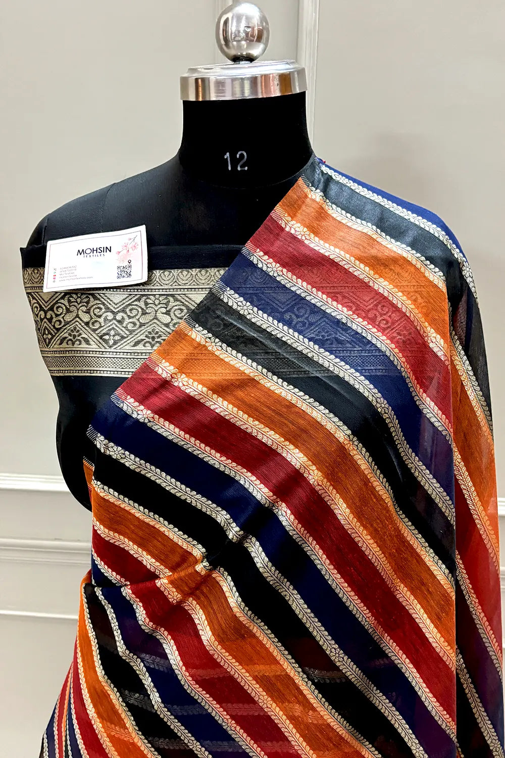 Black Resham Zari Cotton Silk Banarasi Saree