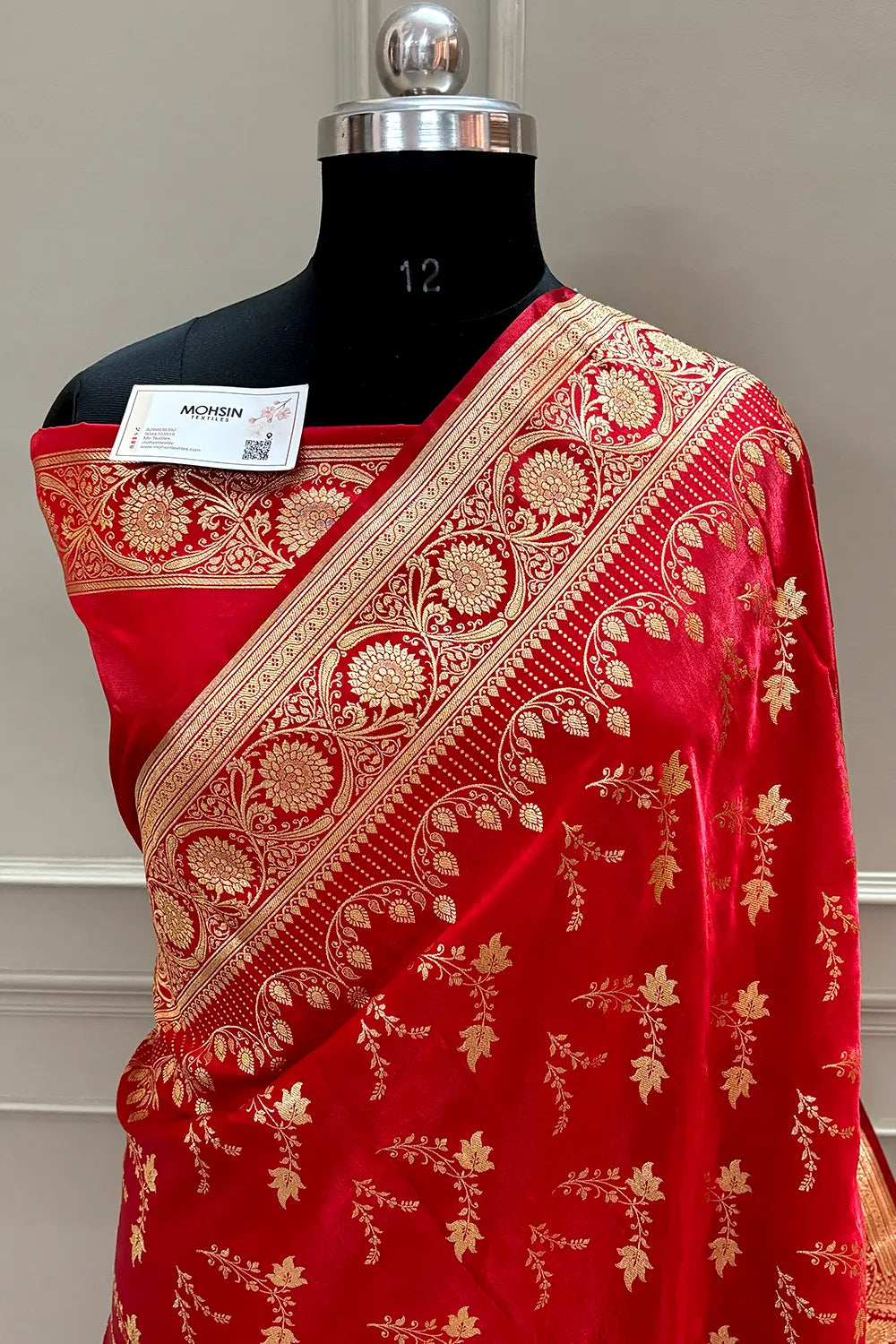 Red Floranza Katan Silk Banarasi Saree