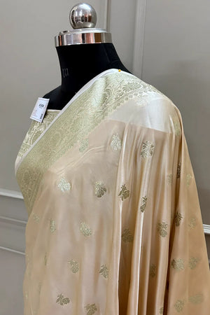 Light Peach Chaman Buti Katan Silk Banarasi Saree
