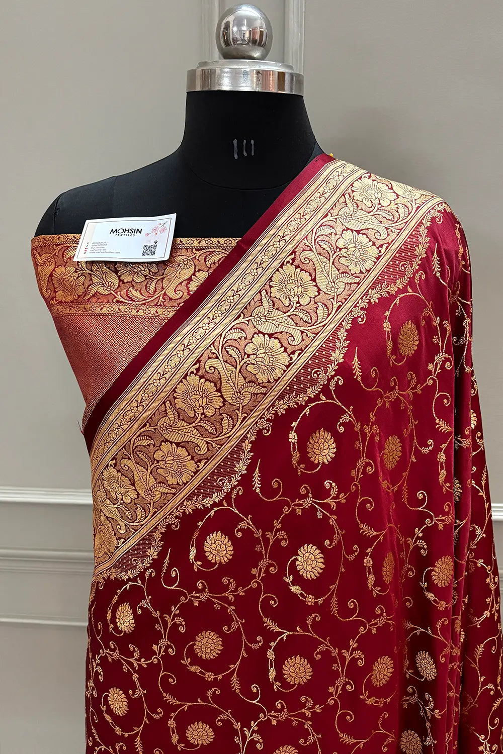 Maroon Murerwa Daal Katan Silk Banarasi Saree