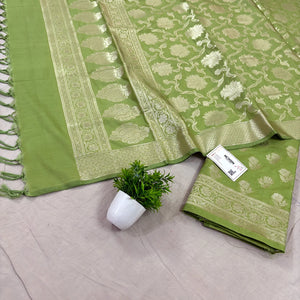 Pista Shringar Katan Silk Banarasi Suit