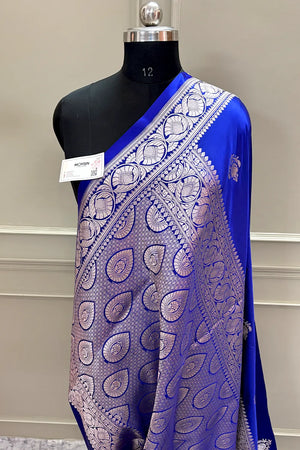 Royal Blue Kohinoor Buti Katan Silk Banarasi Saree