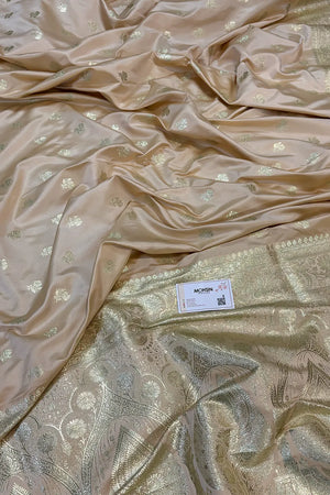 Light Peach Chaman Buti Katan Silk Banarasi Saree