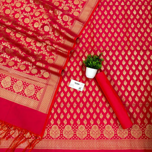 Rani Pink Guldaan Katan Silk Banarasi Suit