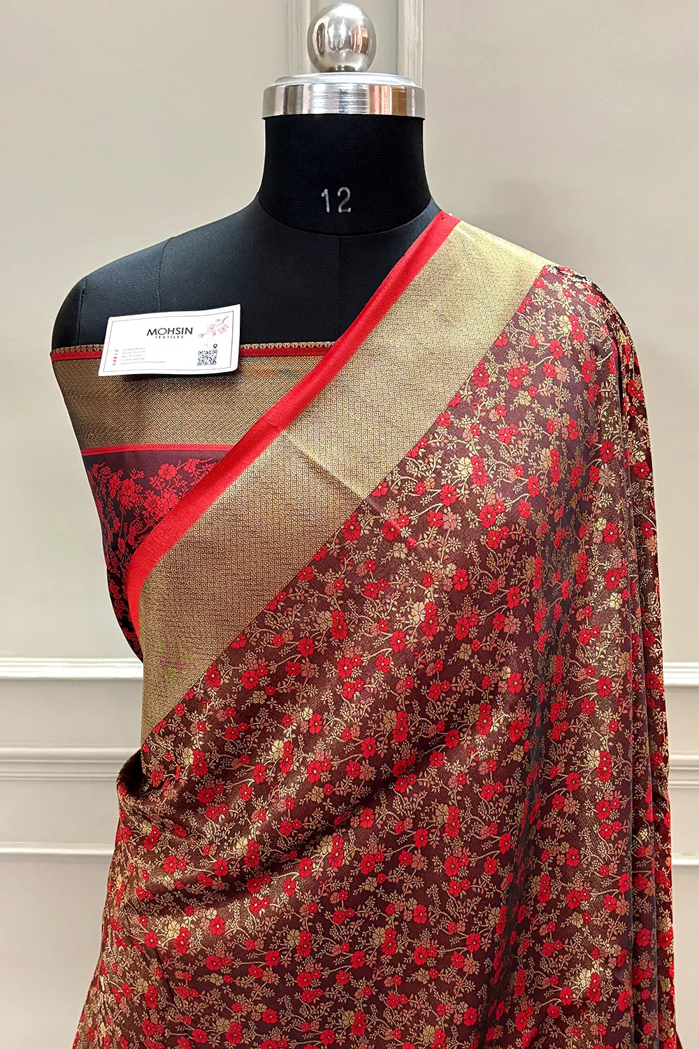 Red Jamawar Katan Silk Banarasi Saree