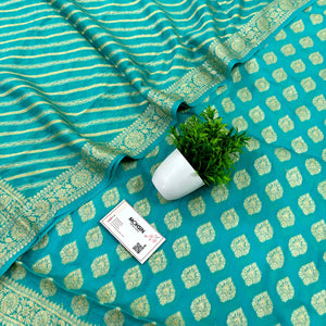 Sea Green Jaguar Buti Georgette Silk Banarasi Suit