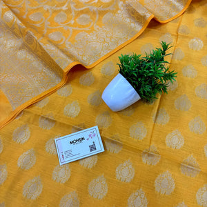 Yellow Uggi Dhan Buti Banarasi Silk Suit