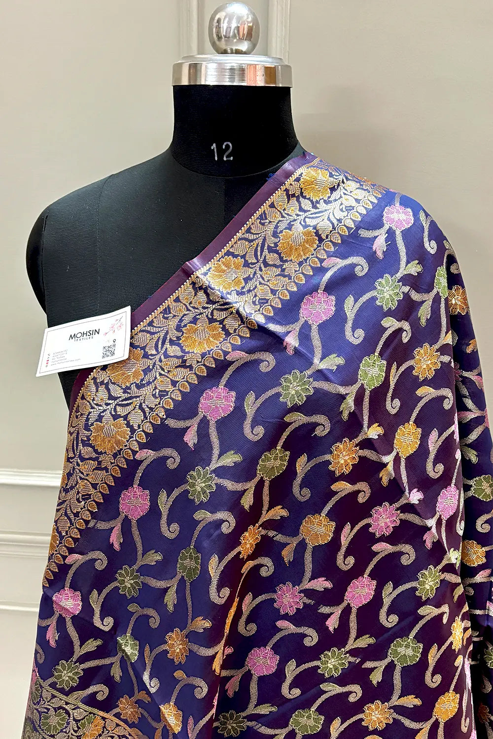 Auda Zari Meena Cotton Silk Banarasi Dupatta