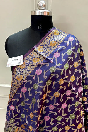 Auda Zari Meena Cotton Silk Banarasi Dupatta