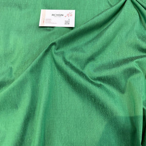 Green Plain Cotton Silk Fabric