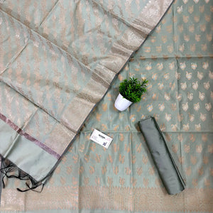 Mint Green Chirag Buti Satin Silk Banarasi Suit