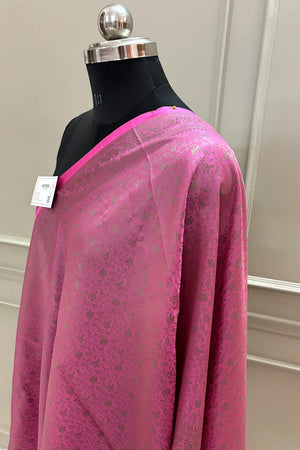 Peach Resham Zari Silk Banarasi Stole