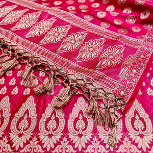 Pink Agni Buti Cotton Silk Banarasi Suit