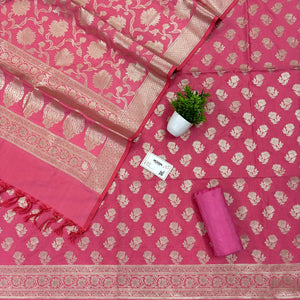 Peach Shringar Katan Silk Banarasi Suit