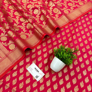 Rani Pink Guldaan Katan Silk Banarasi Suit