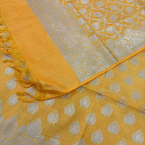 Yellow Uggi Dhan Buti Banarasi Silk Suit