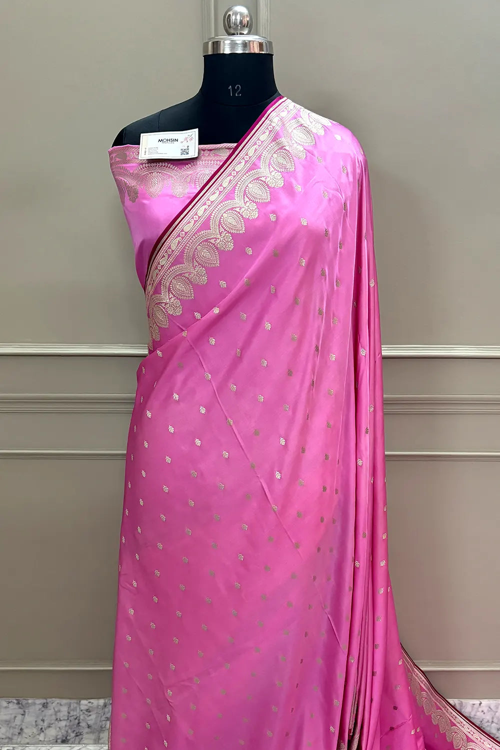 Light Pink Jadi Buti Katan Silk Banarasi Saree