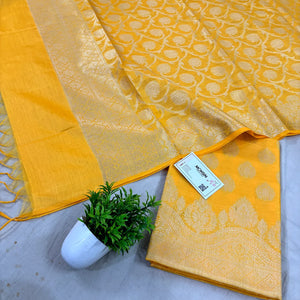 Yellow Uggi Dhan Buti Banarasi Silk Suit
