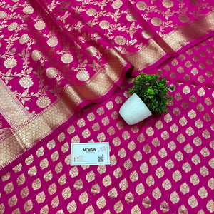 Pink Gumbad Buti Katan Silk Banarasi Suit