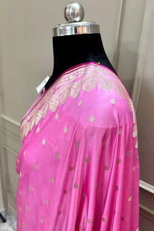 Light Pink Jadi Buti Katan Silk Banarasi Saree