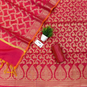 Pink Ikka Jaal Banarasi Silk Suit