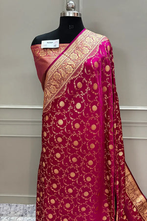 Pink Murerwa Daal Katan Silk Banarasi Saree