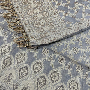 Grey Mogambo Jaal Cotton Silk Banarasi Suit