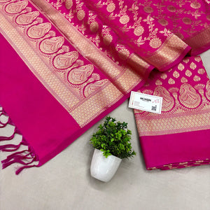 Pink Gumbad Buti Katan Silk Banarasi Suit