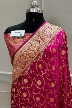 Pink Murerwa Daal Katan Silk Banarasi Saree