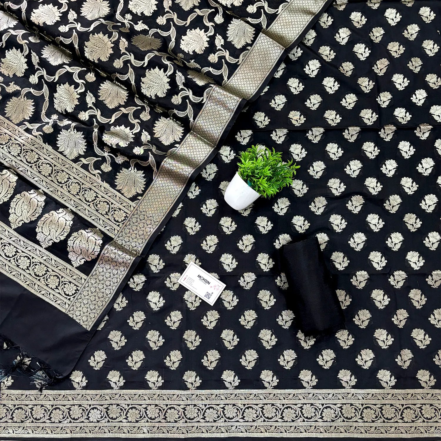 Black Shringar Katan Silk Banarasi Suit