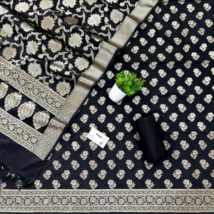 Black Shringar Katan Silk Banarasi Suit