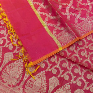 Pink Ikka Jaal Banarasi Silk Suit