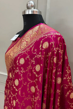 Pink Murerwa Daal Katan Silk Banarasi Saree