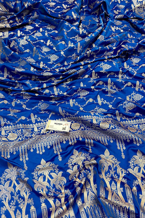 Royal Blue Masakali Katan Silk Banarasi Saree