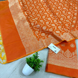 Orange Uggi Dhan Buti Banarasi Silk Suit