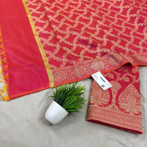 Pink Ikka Jaal Banarasi Silk Suit