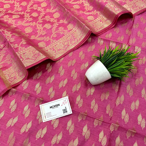 Light Pink Golden Zari Banarasi Silk Suit