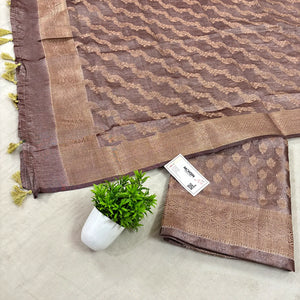 Rust Pairahan Tissue Silk Banarasi Suit