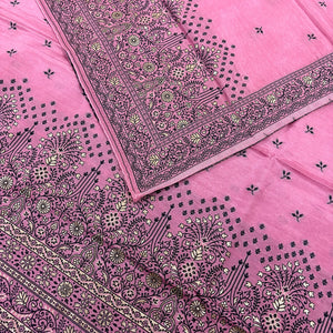 Baby Pink Jhilmila Taj Dola Silk Banarasi Suit