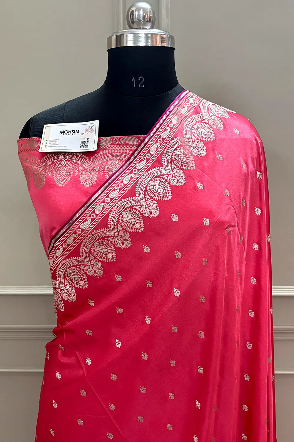 Peach Jadi Buti Katan Silk Banarasi Saree