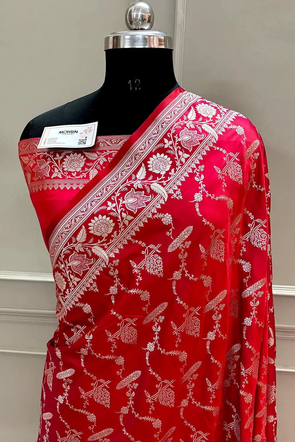 Red Masakali Katan Silk Banarasi Saree