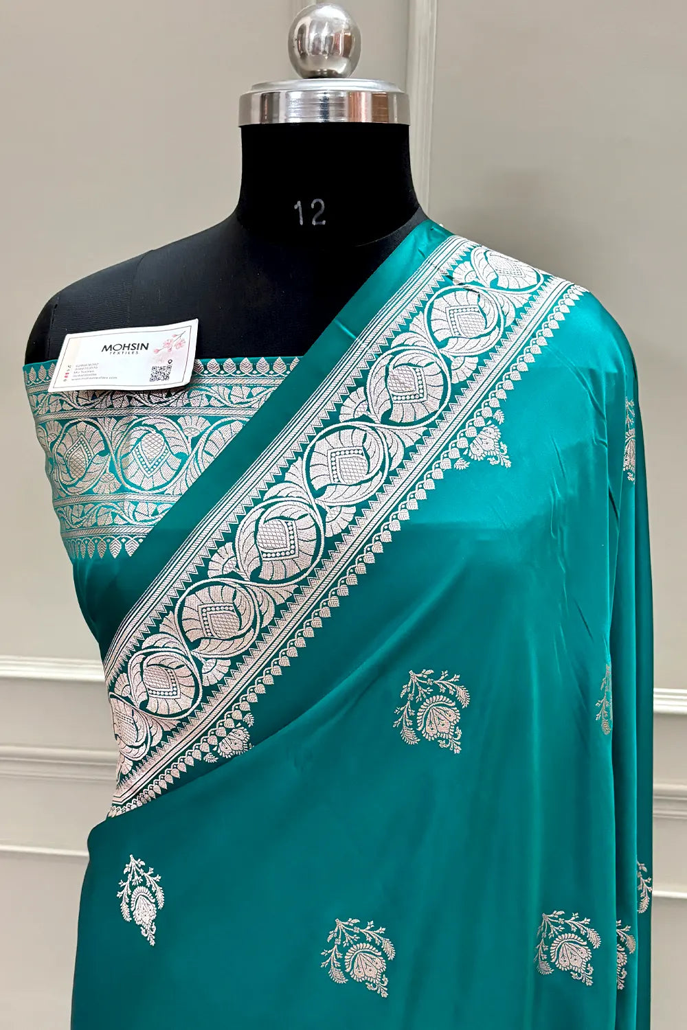Teal Kohinoor Buti Katan Silk Banarasi Saree