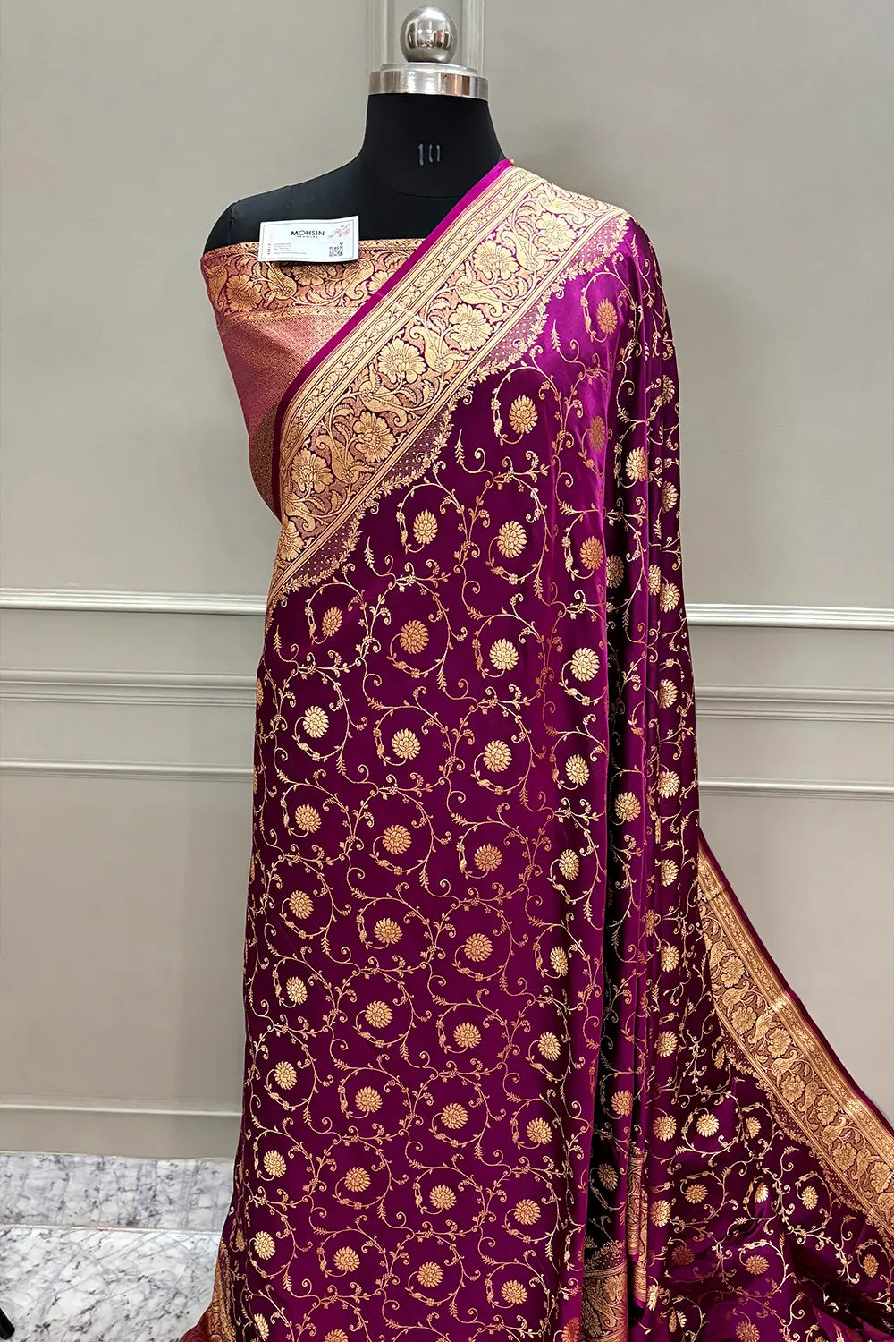 Purple Murerwa Daal Katan Silk Banarasi Saree